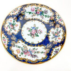 MMA Metropolitan Museum of Art Worcester Floral Blue Dish Repro Round Tin Tray